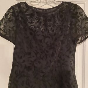 Black velvet lace blouse